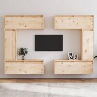 Tv-skabe 6 dele massivt fyrretræ