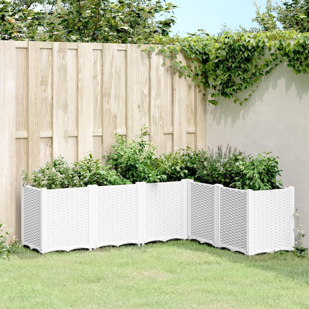 Plantekasse 160x120x53 cm PP hvid billede