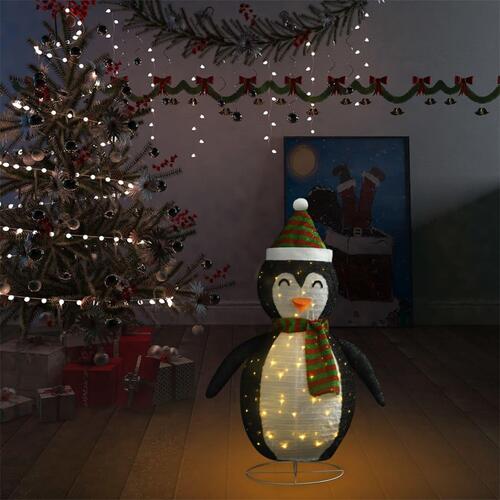 Dekorativ julepingvin m. LED-lys 180 cm luksuriøst stof