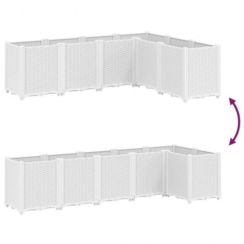 Plantekasse med 6 moduler 160 x 120 x 53 cm - hvid