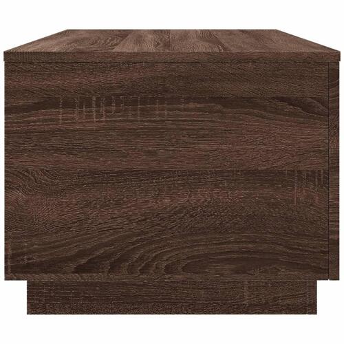 Sofabord med LED-lys 90x50x40 cm brun egetræsfarve