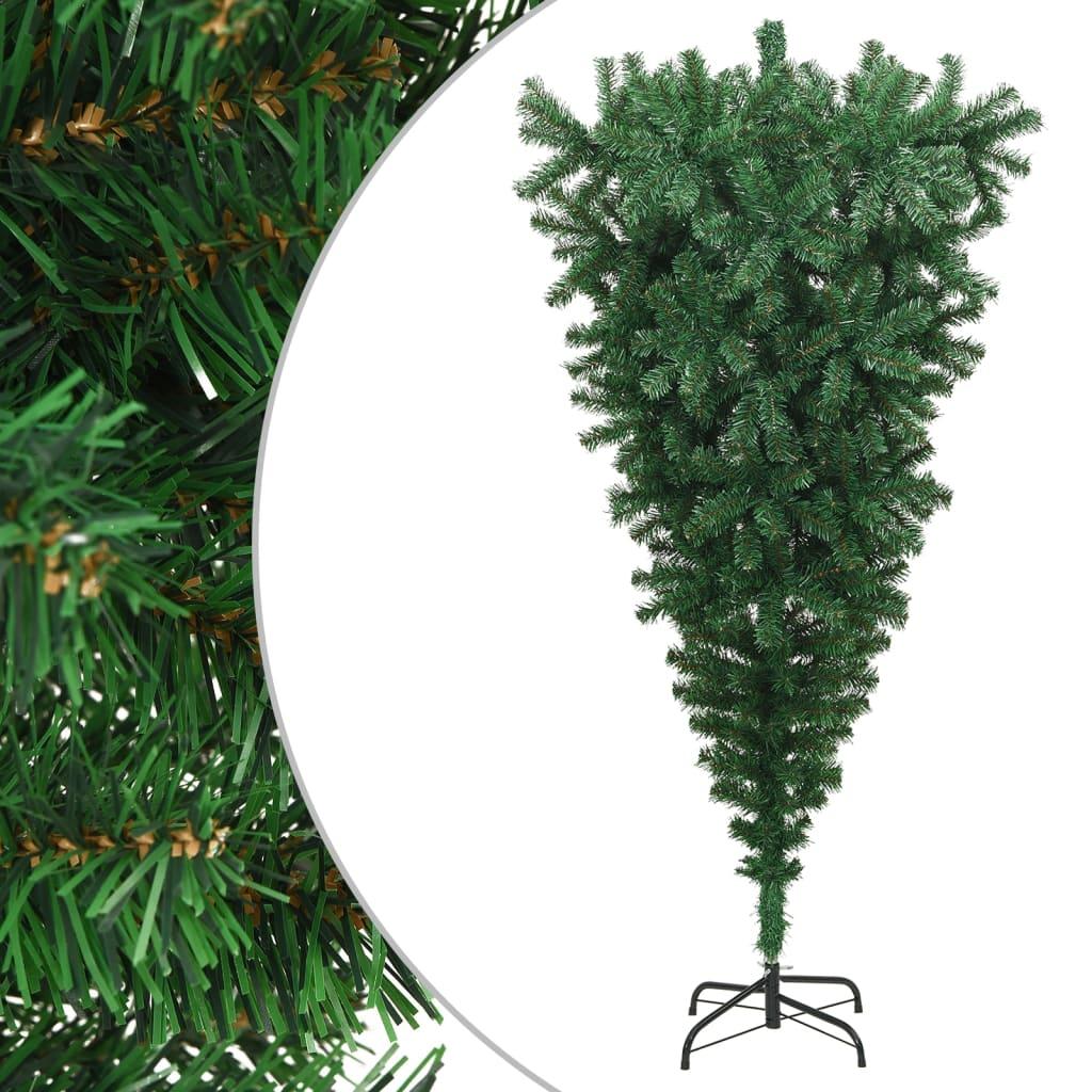 Omvendt kunstigt juletræ med fod 180 cm grøn