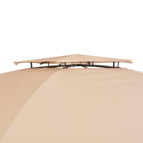 Havepavillon med gardiner sekskantet 360x265 cm