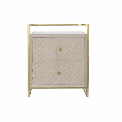 Sofabord Beige Gylden Metal Krystal 60 x 35 x 75 cm