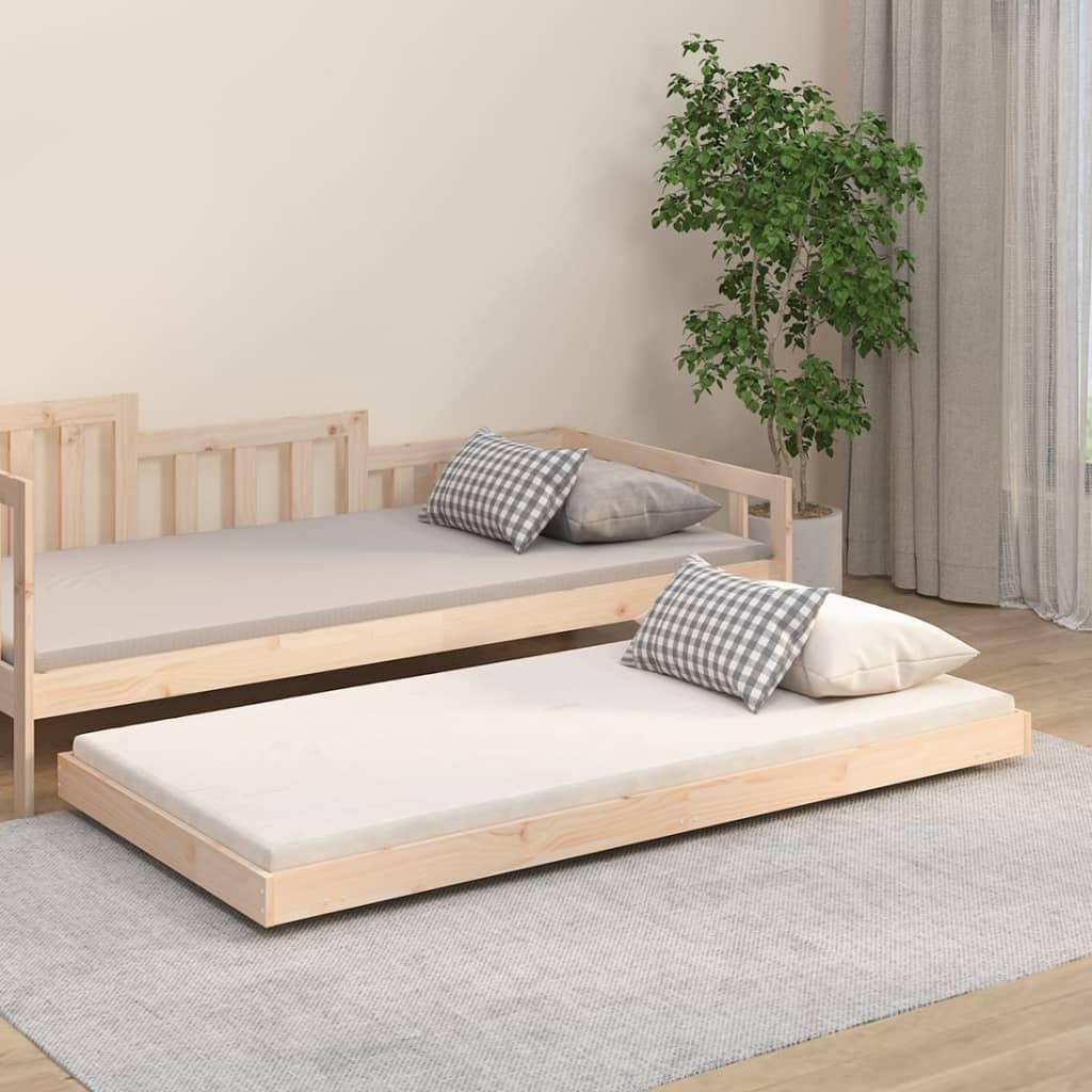 Sengestel 90x190 cm massivt fyrretræ grå