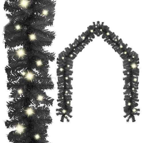 Juleguirlande med LED-lys 10 m sort