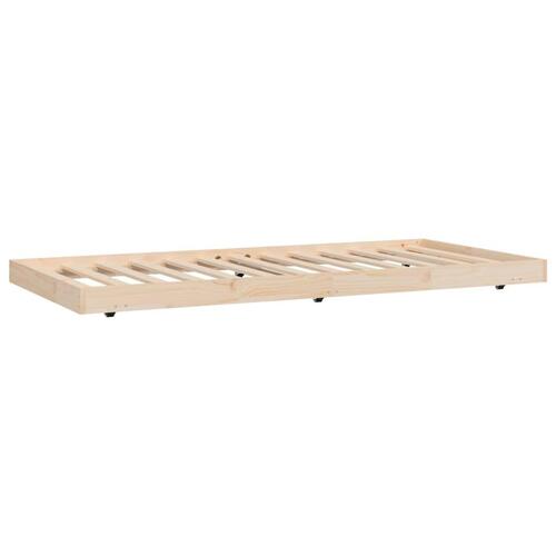 Sengestel 90x190 cm massivt fyrretræ grå