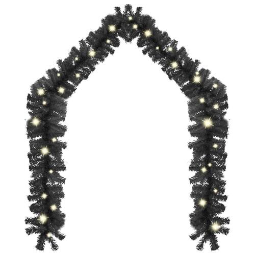 Juleguirlande med LED-lys 10 m sort
