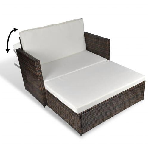 Havesofa polyrattan brun