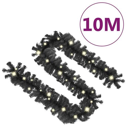 Juleguirlande med LED-lys 10 m sort