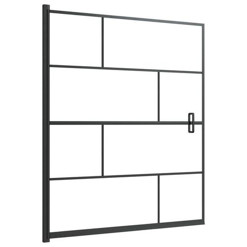 Bruseafskærmning 116x140 cm sikkerhedsglas sort