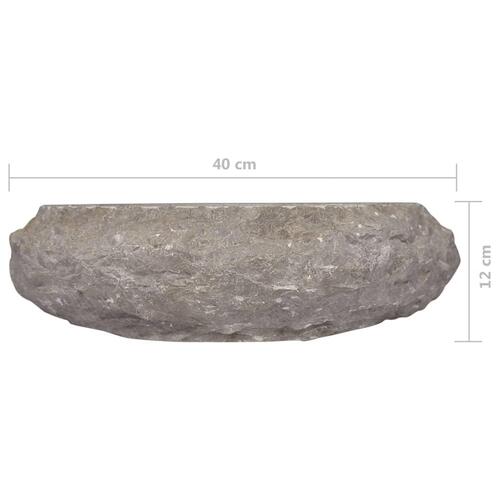 Håndvask Ø40x12 cm marmor grå