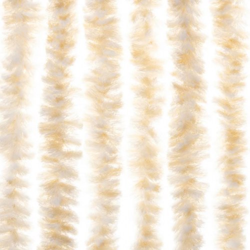 Flueforhæng 90×200 cm i chenille - beige og hvid