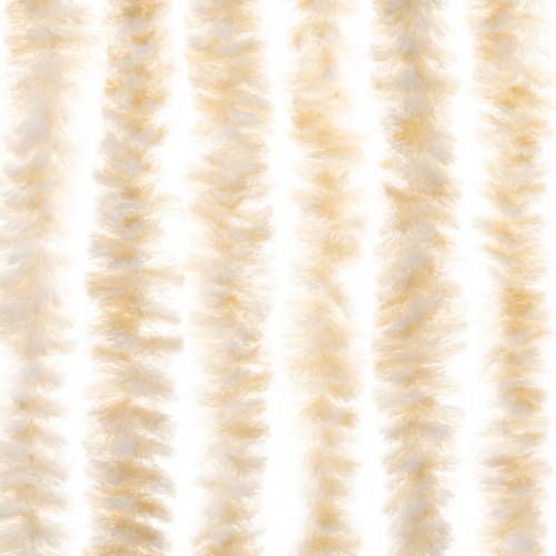 Flueforhæng 90×200 cm i chenille - beige og hvid