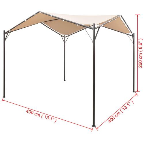 Pavillon 4 x 4 m stål beige