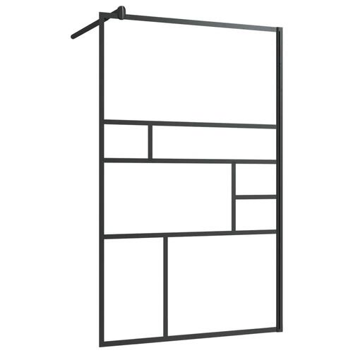 Brusevæg 100x195 cm klart sikkerhedsglas sort