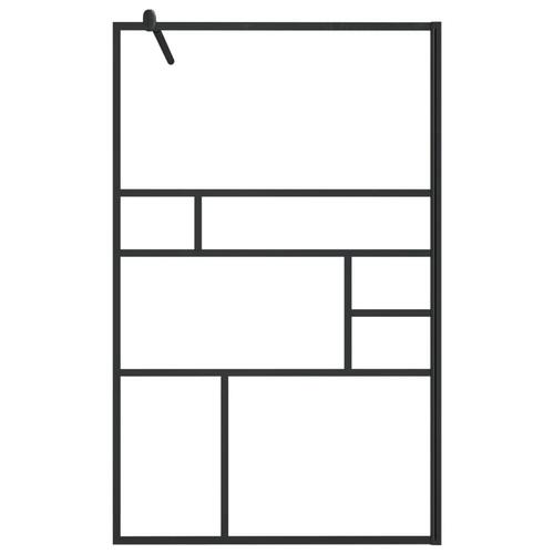 Brusevæg 100x195 cm klart sikkerhedsglas sort