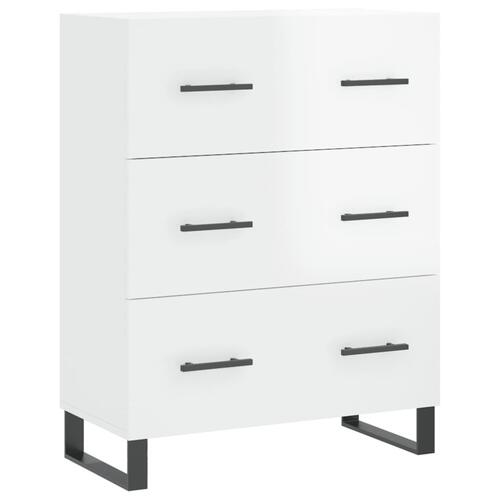 Skænk 69,5x34x90 cm konstrueret træ hvid højglans