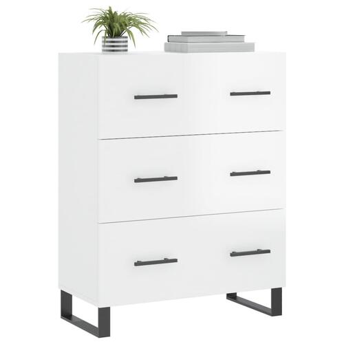 Skænk 69,5x34x90 cm konstrueret træ hvid højglans