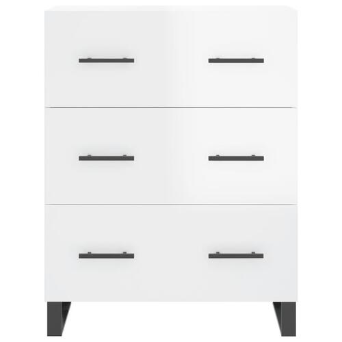 Skænk 69,5x34x90 cm konstrueret træ hvid højglans