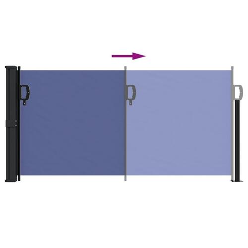 Sidemarkise 100x300 cm sammenrullelig blå