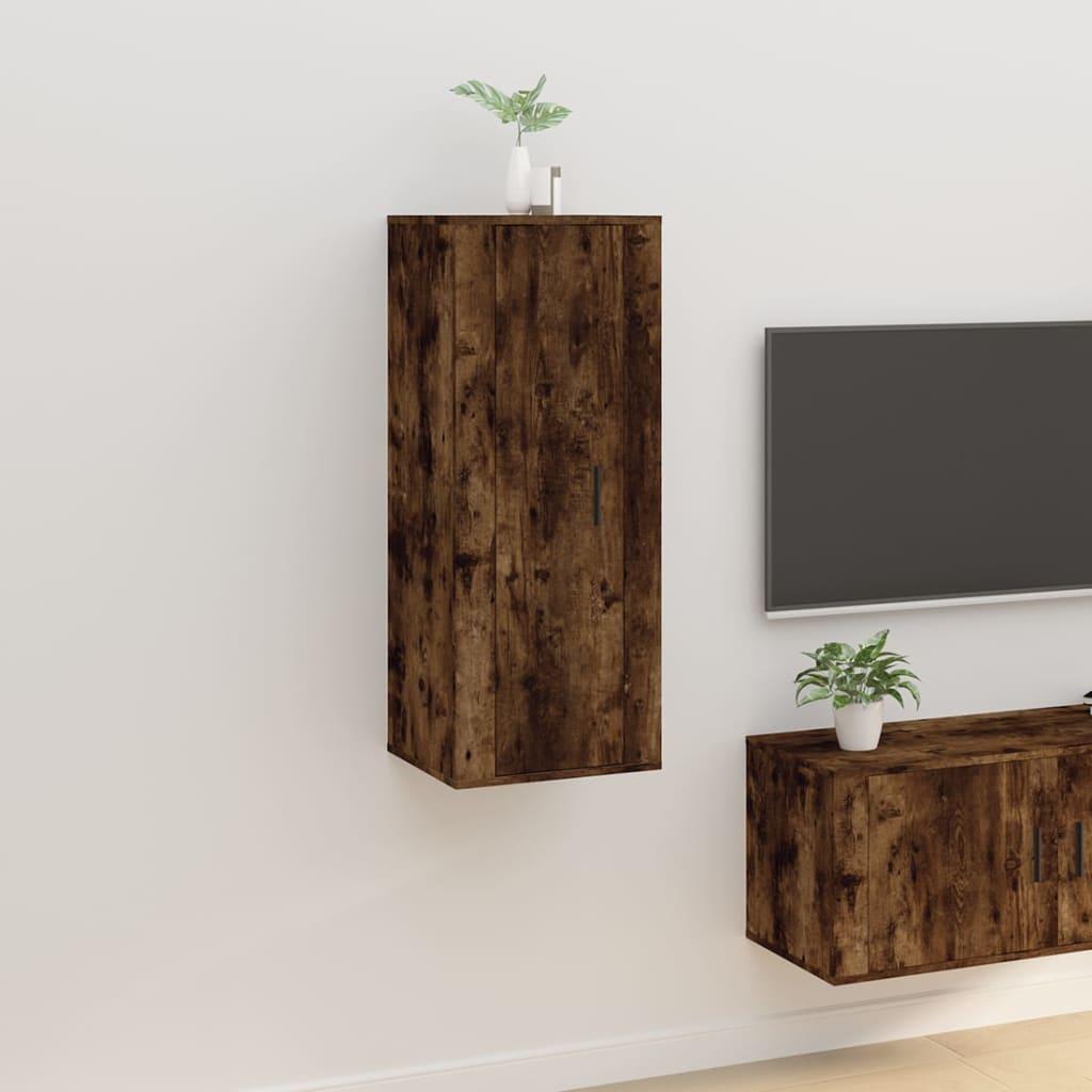 Væghængt tv-skab 40x34,5x100 cm røget egetræ