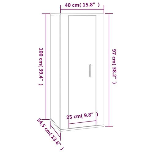 Væghængt tv-skab 40x34,5x100 cm røget egetræ