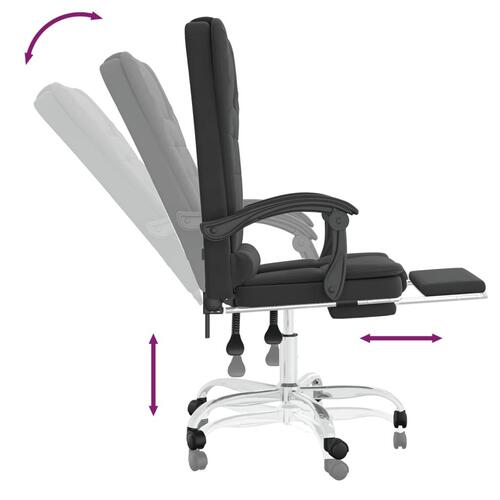 Kontorstol med massagefunktion kunstlæder sort