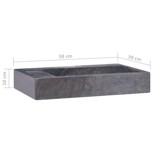 Håndvask 58x39x10 cm marmor sort