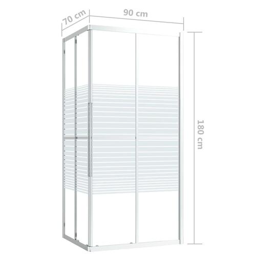 Brusekabine 90x70x180 cm sikkerhedsglas