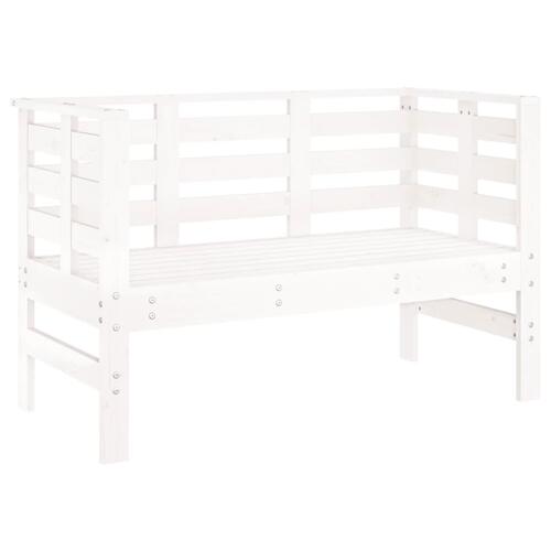 Havebænk 111,5x53x71 cm massivt fyrretræ hvid