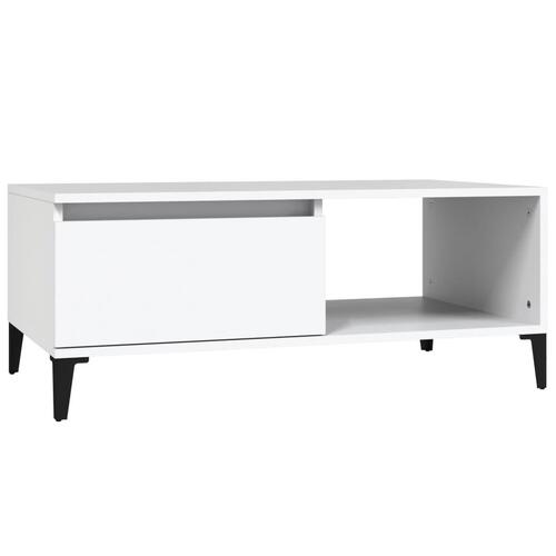 Sofabord 90x50x36,5 cm konstrueret træ hvid