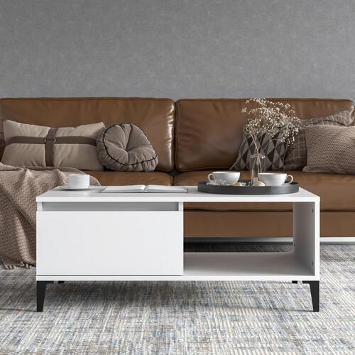 Sofabord 90x50x36,5 cm konstrueret træ hvid