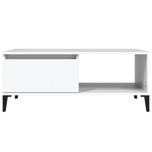 Sofabord 90x50x36,5 cm konstrueret træ hvid