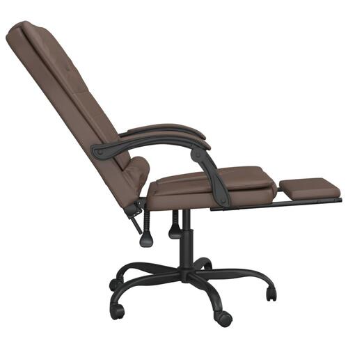 Kontorstol med massagefunktion kunstlæder brun