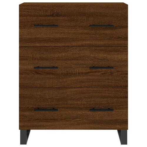 Skænk 69,5x34x90 cm konstrueret træ brun egetræsfarve