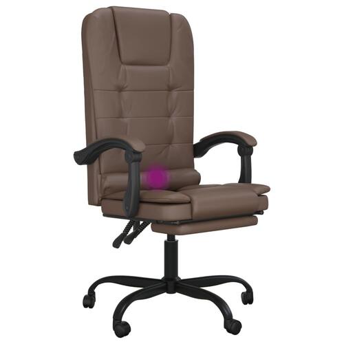 Kontorstol med massagefunktion kunstlæder brun
