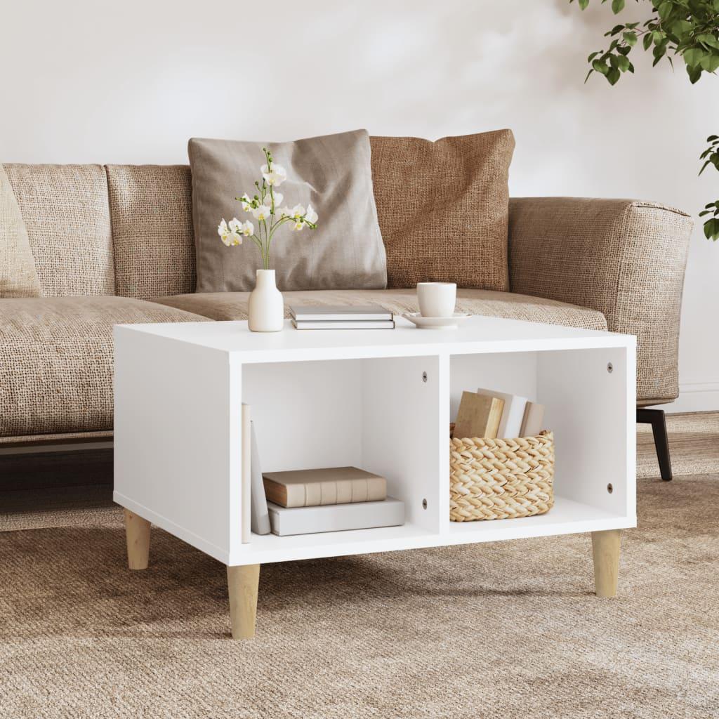 Sofabord 60x50x36,5 cm konstrueret træ hvid