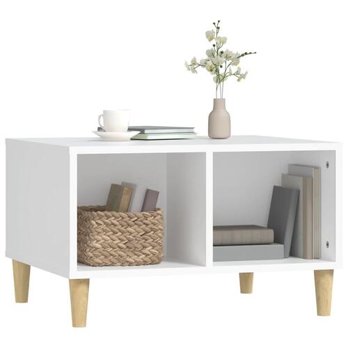 Sofabord 60x50x36,5 cm konstrueret træ hvid