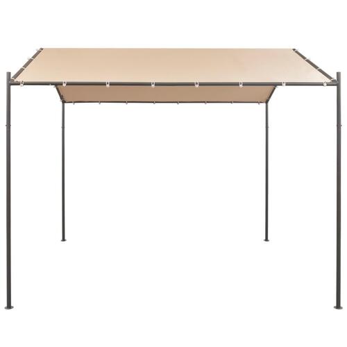 Lysthus pavillon telt med baldakin 3 x 3 m stål beige