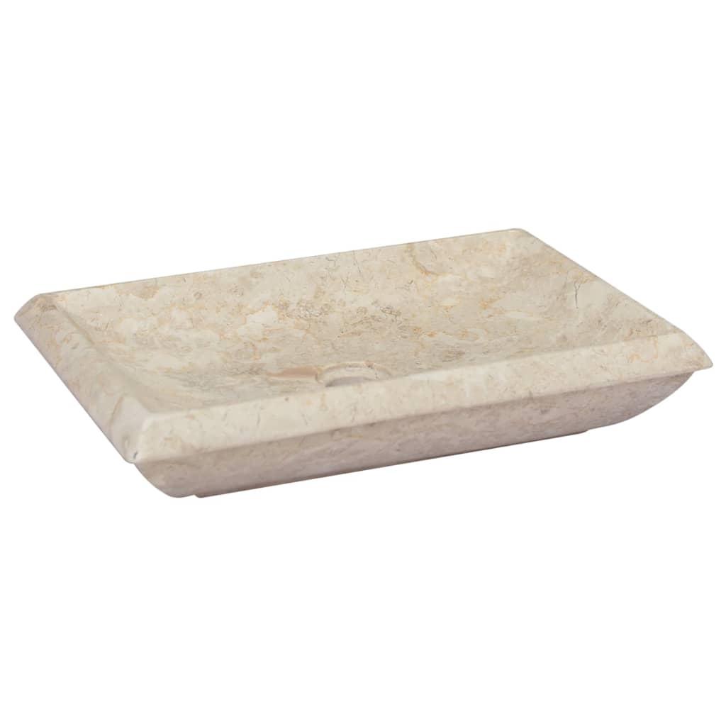 Håndvask 50x35x10 cm marmor cremefarvet