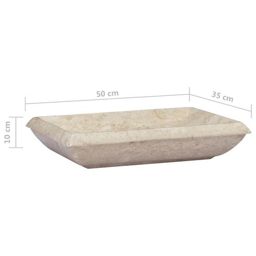 Håndvask 50x35x10 cm marmor cremefarvet