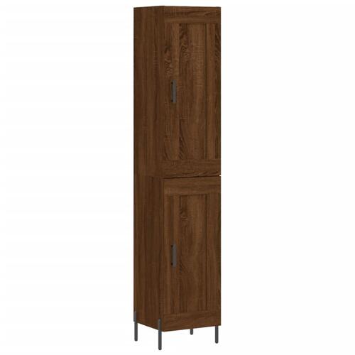 Skab 34,5x34x180 cm konstrueret træ brun egetræsfarve