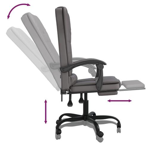 Kontorstol med massagefunktion kunstlæder grå