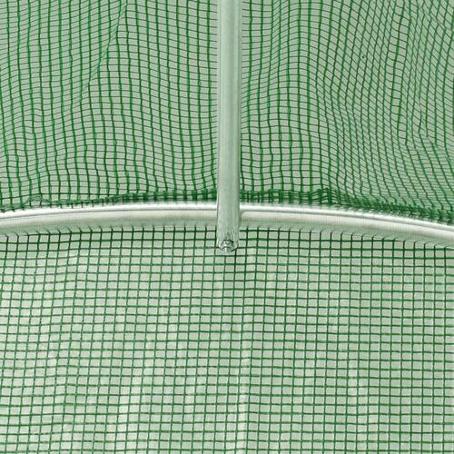 Drivhus med stålstel 4 m² 2x2x2 m grøn