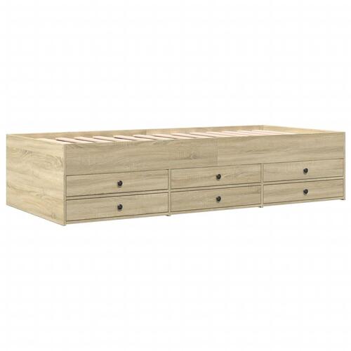 Daybed med skuffer uden madras 75x190 cm sonoma-eg