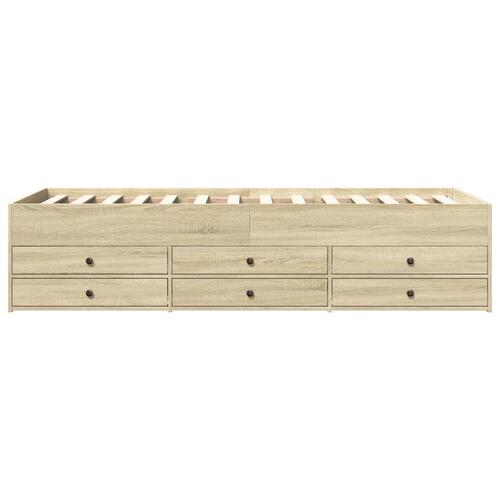 Daybed med skuffer uden madras 75x190 cm sonoma-eg