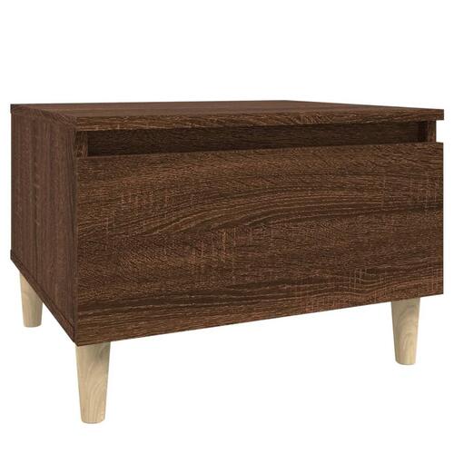 Sidebord 50x46x35 cm konstrueret træ brun egetræsfarve