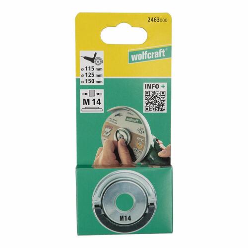 Hurtig fastgørelsesmøtrik til vinkelsliber Wolfcraft 2463000 Ø 45 mm M14