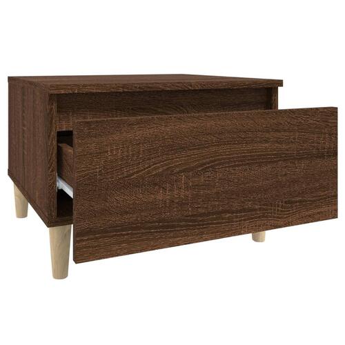 Sidebord 50x46x35 cm konstrueret træ brun egetræsfarve